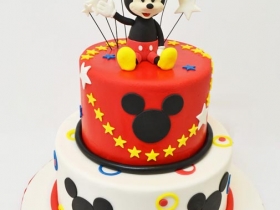 MICKEY MOUSSE 2 TIERED CAKE