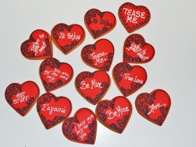 VALENTINE'S HEART COOKIES WITH MESSAGE